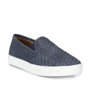 Joie Blue Huxley Python Skate‎ Exotic Leather Platform Shoes Sneakers Slip Ons
